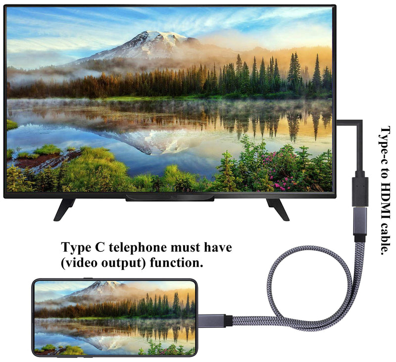 [Australia - AusPower] - AAOTOKK Braided USB 3.1Type C Cable Flat Short 3.1 USB Type C Male to Male 4K@60Hz Gen 2 Extension Cable Supports Charging,Data,Audio,Video Cable for Laptop & Tablet & Mobile Phone.(0.3M-M/M) 0.3M/1Ft 