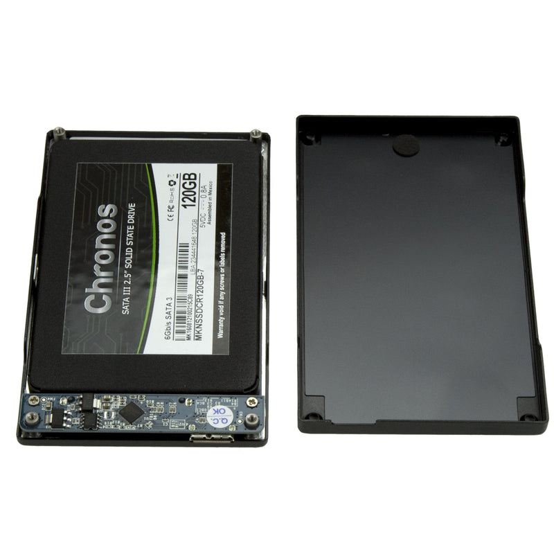 [Australia - AusPower] - StarTech.com 2.5in USB 3.0 SSD SATA Hard Drive Enclosure - Storage enclosure with power indicator - 2.5" - SATA 3Gb/s - 3 Gbit/s - USB 3.0 - black (SAT2510BU32) 0.4" x 3" x 4.7" 