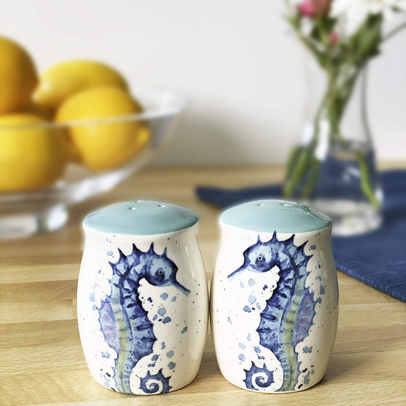 [Australia - AusPower] - Salt and Pepper Shakers - Adorable Ceramic Seahorse Novelty Set 