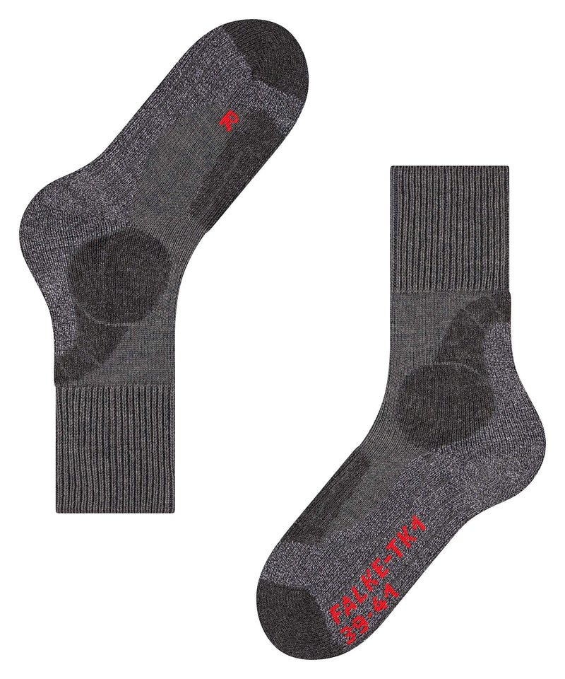 [Australia - AusPower] - FALKE Men's TK1 Hiking Socks, Merino Wool, More Colors, 1 Pair 6.5-8.5 Grey (Asphalt Melange 3180) 