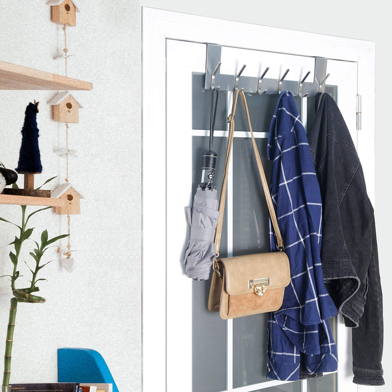 [Australia - AusPower] - WEBI Over The Door Hook,Over Door Towel Rack,Door Hanger,Door Coat Hanger,Over The Door Coat Rack,Door Hooks for Hanging Clothes,Towels,Behind Back of Bathroom,White White 1 Pack 