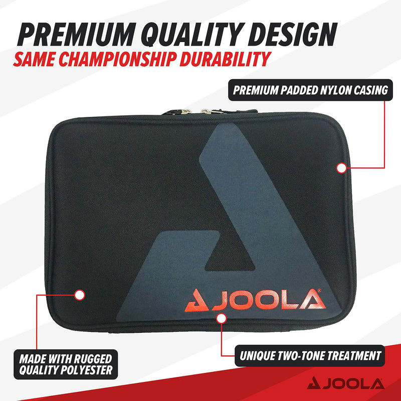 [Australia - AusPower] - JOOLA Vision Focus Ping Pong Paddle Case w/Storage Compartment for Single Paddle - Table Tennis Case Racket Cover Helps Protect The Table Tennis Rubber and Racket - Table Tennis Organizer 