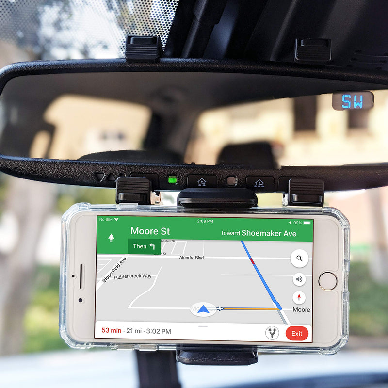 [Australia - AusPower] - Cellet Car Rearview Mirror Phone Holder Mount Cradle Compatible with Apple iPhone 13 Pro Max Mini 12 11 Xr Xs X SE 8 7 and Google Map GPS Navigation 