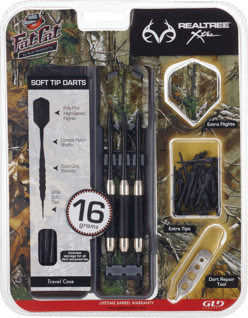 [Australia - AusPower] - Fat Cat Realtree Hardwoods HD Camo Soft Tip Darts with Storage/Travel Case, 16 Grams 