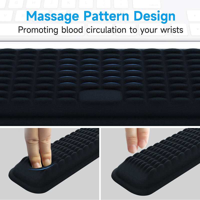 [Australia - AusPower] - MEKASS Keyboard Wrist Rest, Soft Memory Foam Wrist Support for Keyboard, Keyboard Pad for Hand and Wrist Pain Relief, Keyboard Wrist Pad for Long Hours of Work, Gaming, Studying（Classic Black） 