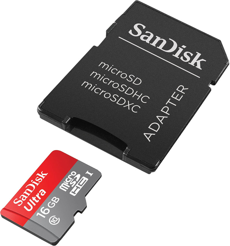 [Australia - AusPower] - SanDisk Ultra 16GB Ultra Micro SDHC UHS-I/Class 10 Card with Adapter (SDSQUNC-016G-GN6MA) 