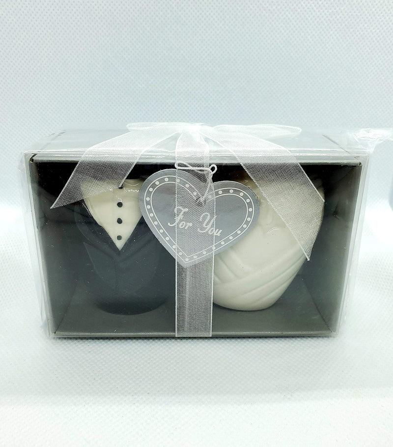 [Australia - AusPower] - Generic, Bride and Groom Ceramic Salt & Pepper Shakers Wedding Favor Gift 