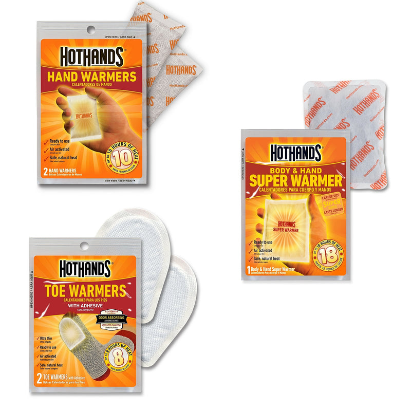 [Australia - AusPower] - HotHands Toe, Hand, & Body Warmer Variety Pack - Long Lasting Safe Natural Odorless Air Activated Warmers 