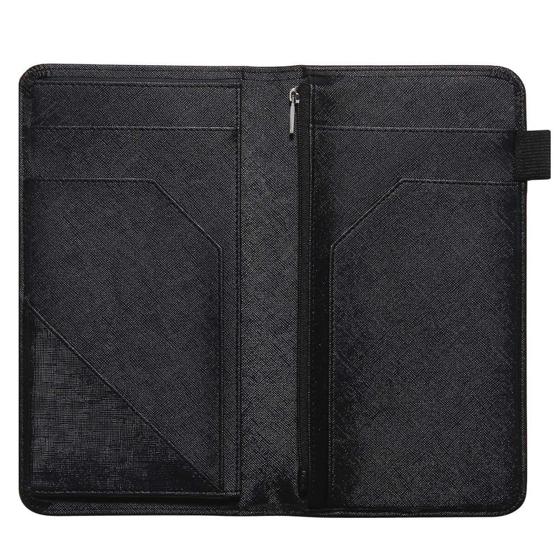 [Australia - AusPower] - Server Book with Zipper Pocket, 5x9 Waitress Book with Money Pocket, Magnetic Closure Pocket for High Volume, Server Wallet Fit Server Apron (Black) Black 