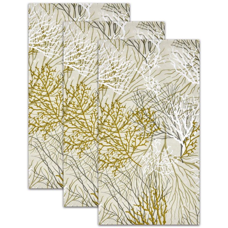 [Australia - AusPower] - 100 Sea Fans Guest Napkins 3 Ply Disposable Paper Pack Sea Fan Dinner Hand Napkin for Summer Bathroom Powder Room Wedding Anniversary Holiday Birthday Party Bridal & Baby Shower Decorative Towels 