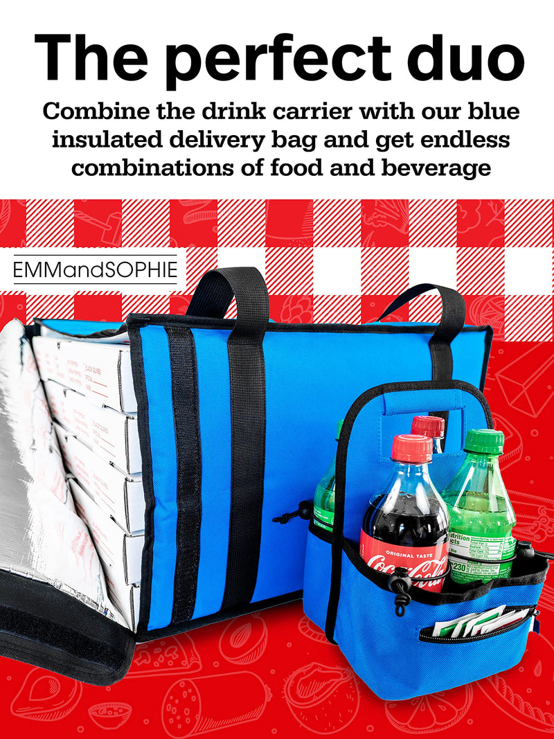 [Australia - AusPower] - EMMandSOPHIE Drink Carrier for Delivery - Foldable Drink Organizer & Cup Holder - Reusable Portable Drink Caddy - Car Cup Holder Perfect for Food Delivery Beer Carrier Bottle and Coffee Tray 