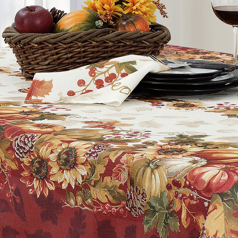 [Australia - AusPower] - Elrene Home Fashions Swaying Leaves Bordered Fall Tablecloth, Seasonal and Holiday Tablecloth, 70" Round 