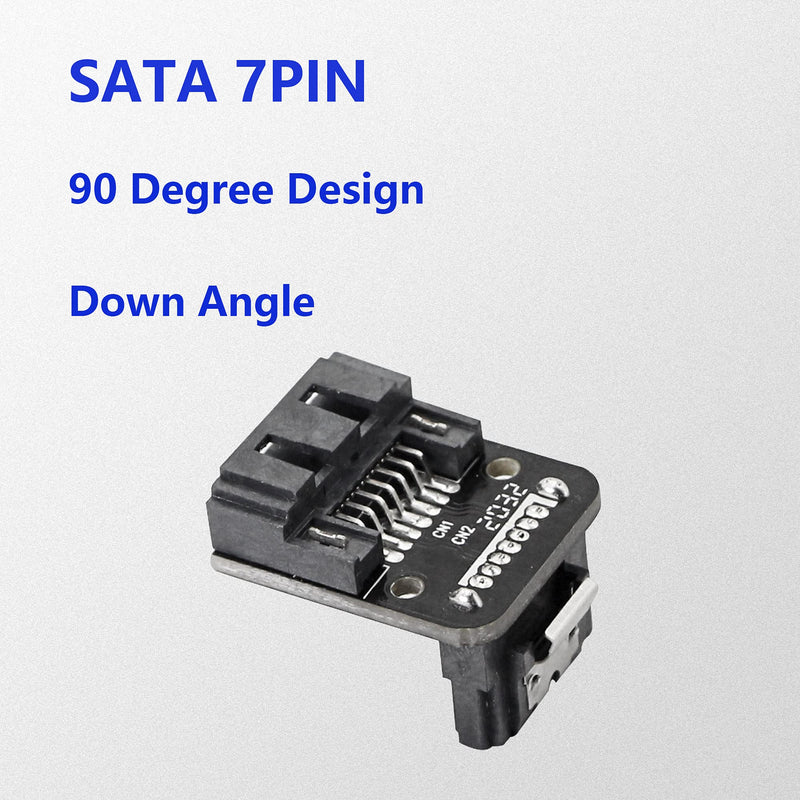 [Australia - AusPower] - CERRXIAN 270 Degree SATA Adapter, Down Angle SATA 7Pin Male to Female Converter for Motherboard Desktops Computer SSD HDD(Down/Back)(2-Pack) 