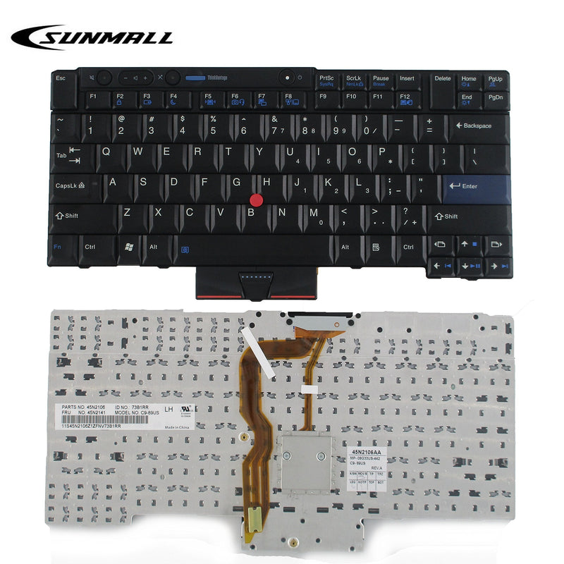[Australia - AusPower] - T410 Keyboard, SUNMALL New Laptop Keyboard with Pointer for Lenovo ThinkPad t410 t420 t510 t520 x220 t400 t420s US Layout Black 