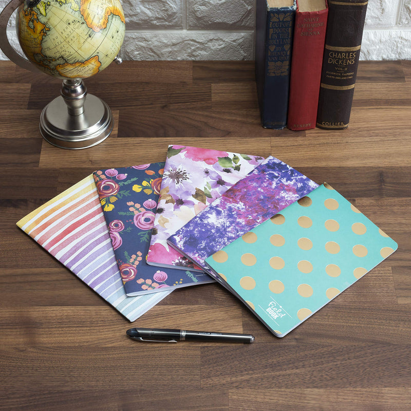 [Australia - AusPower] - Elan Publishing Company Pocket Notebook/Journal - 5"x8" - Assorted Patterns - Lined Memo Field Note Book - Pack of 5 5"x8" 