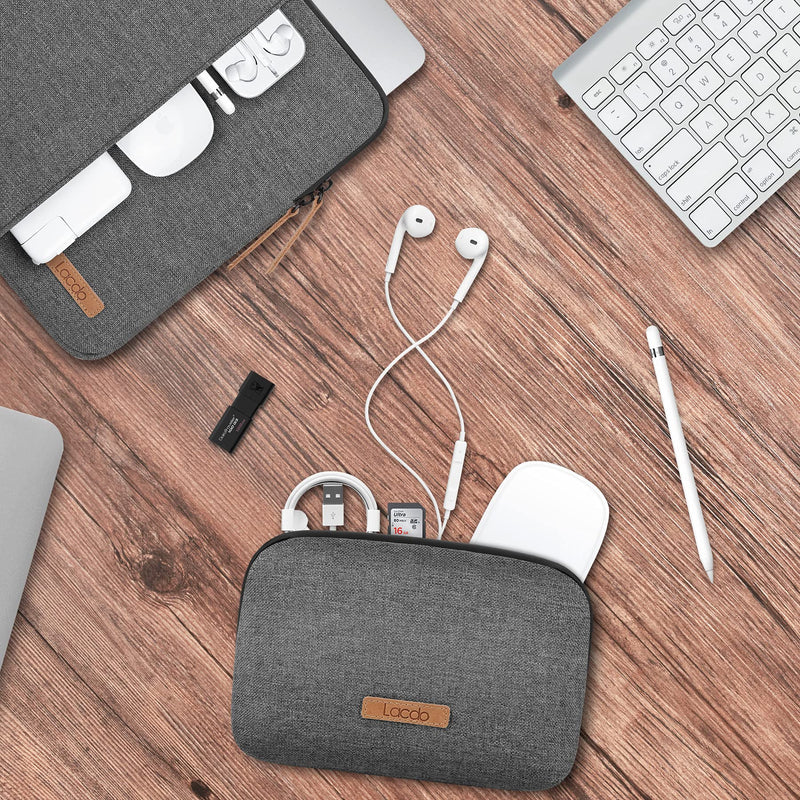 [Australia - AusPower] - Lacdo 360° Protective Laptop Sleeve Case for 15 inch New MacBook Air M2 2023 A2941, 15 inch MacBook Pro A1990 A1707, Dell XPS 15 Plus Computer Bag with Accessory Pouch, Water-Resistant, Dark Gray New MacBook Air 15 Inch 