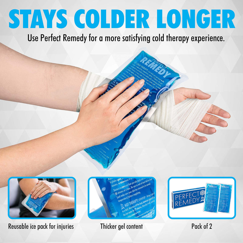 [Australia - AusPower] - Gel Ice Packs for Injuries Reusable Gel (2 Pack) Reusable Hot Pack & Cold Pack Compress for Injury, Pain Relief, Rehabilitation, Flexible Therapy, for Knee, Back, Neck, Wrist, Ankle (Blue) Blue Regular Size Gel Packs 