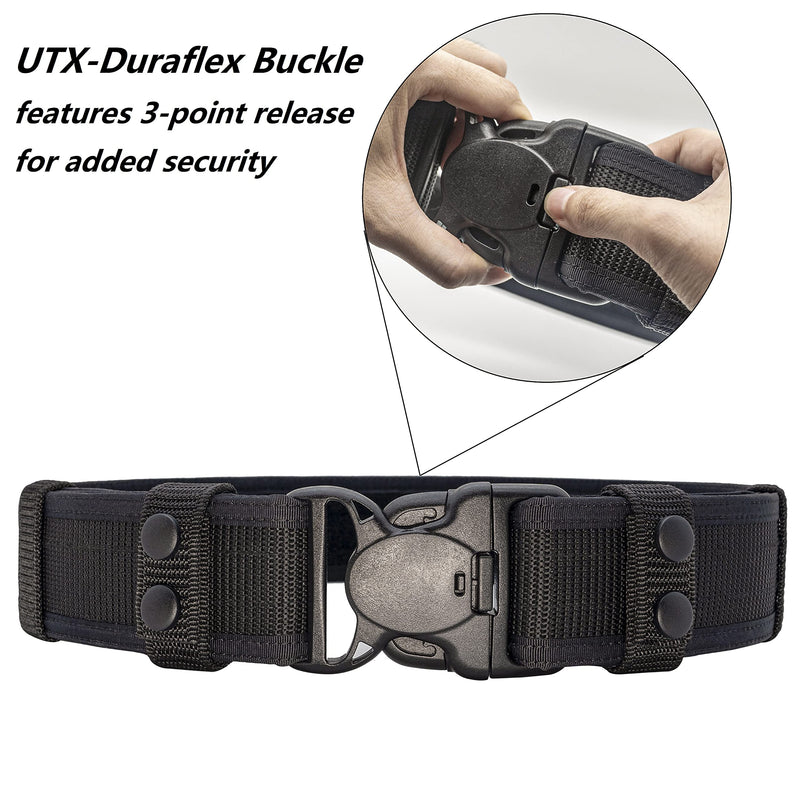 [Australia - AusPower] - Dotacty Duty Belt Police Law Enforcement Security Correctional Officer Belts Black(2 Inch Width) Small 