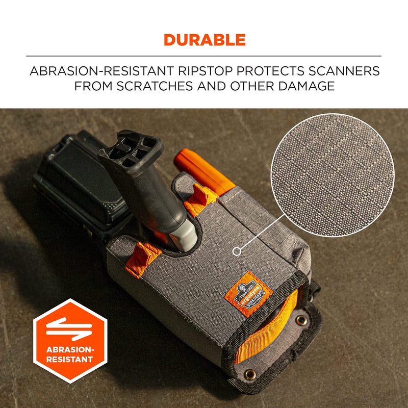 [Australia - AusPower] - Ergodyne Squids 5543 Barcode Scanner Holder Equipment Mount for Gun Grip Mobile Computers, Handheld Bar Code Scanners, Fastener Straps to Attach to Forklift Small 