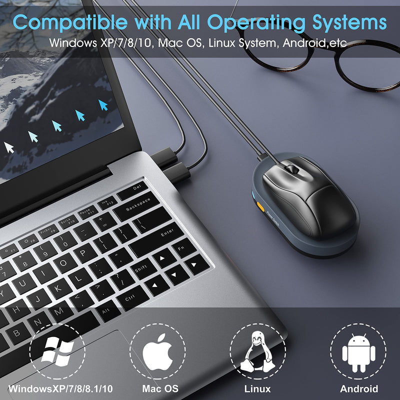 [Australia - AusPower] - HONKID Undetectable Mouse Mover Jiggler with ON/Off Switch and USB Port Drive-Free,Simulate Physical Automatically Mouse Movement,Prevent Computer Laptop Inactive/Lockdown 