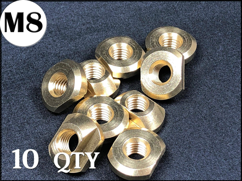 [Australia - AusPower] - FoilMount 10 Pack Size M8 Hydrofoil Mounting T-Nuts for All Hydrofoil Tracks Brass 