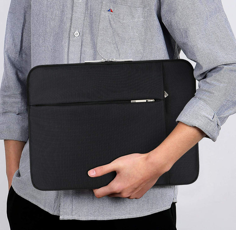[Australia - AusPower] - Lacdo Laptop Sleeve Case for 15 inch New MacBook Air M2 2023 A2941, 15 inch MacBook Pro A1990 A1707, Dell XPS 15 Plus 2022-2020 Computer Bag with Accessory Pocket, Shockproof, Water-Resistant, Black New MacBook Air 15 Inch 