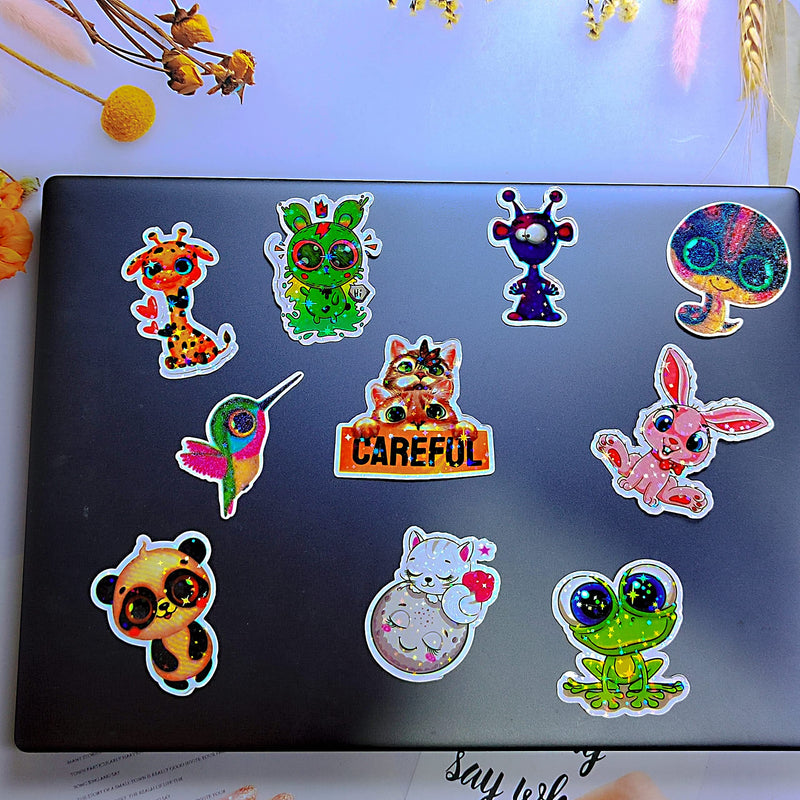 [Australia - AusPower] - Bleidruck 25 Sheets Stars Holographic Clear Vinyl Cold Laminated Film Holographic Overlay 8.25x11.7 Inches Adhesive Vinyl for Stickers 