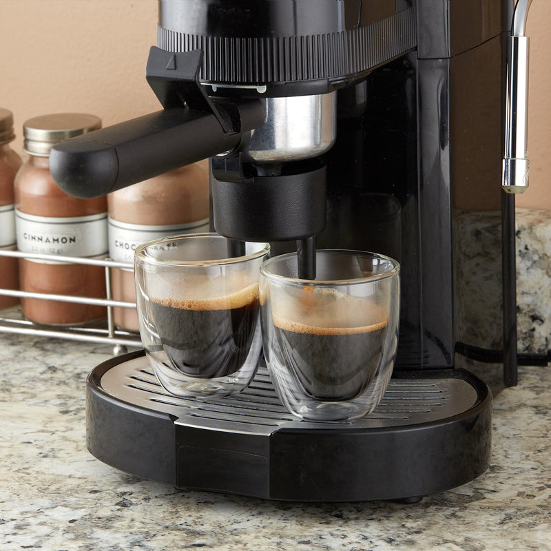 [Australia - AusPower] - Double Wall Espresso Cup Set of 4 - Insulated Expresso Coffee Cups Sets - Stackable Espresso Shot Glasses - 2.6oz Demitasse Espresso Cups Glass Set for Lungo, Doppio & Turkish - Espresso Gift Set Mugs 