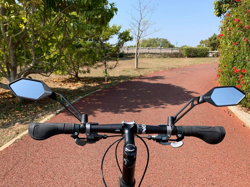 [Australia - AusPower] - MEACHOW New Scratch Resistant Glass Lens,Handlebar Bike Mirror, Adjustable Safe Rearview Mirror, Bicycle Mirror (Blue Left Side) ME-005LB 