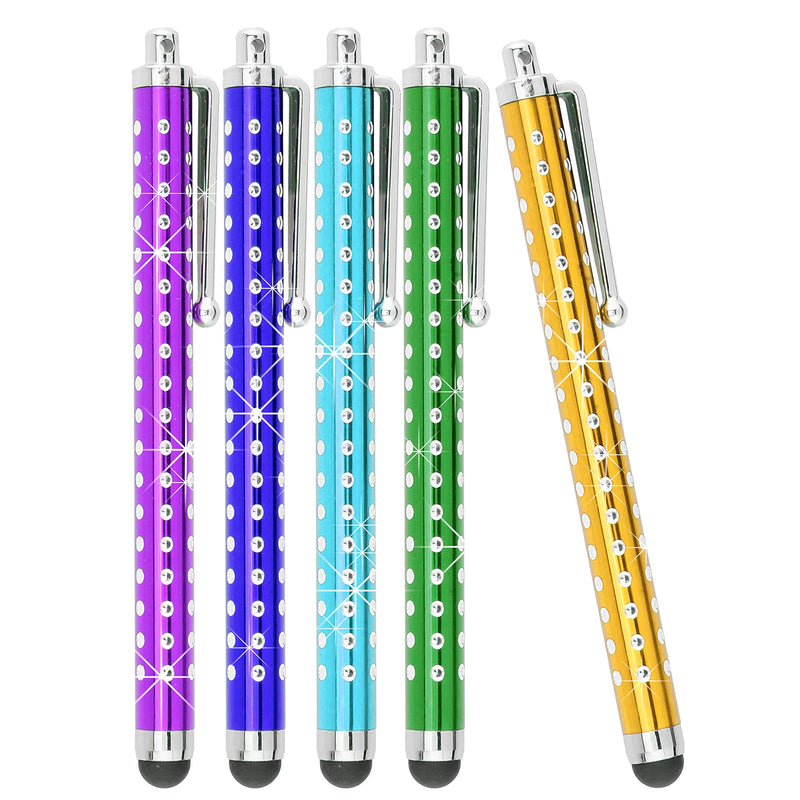 [Australia - AusPower] - Eco-Fused 10 Pack Bling Metal Stylus Pens - Universal - Compatible with All Capacitive Touchscreen Devices - for iPad, iPhone, Samsung Phones and Tablets, All Android Phones and Tablets and More 