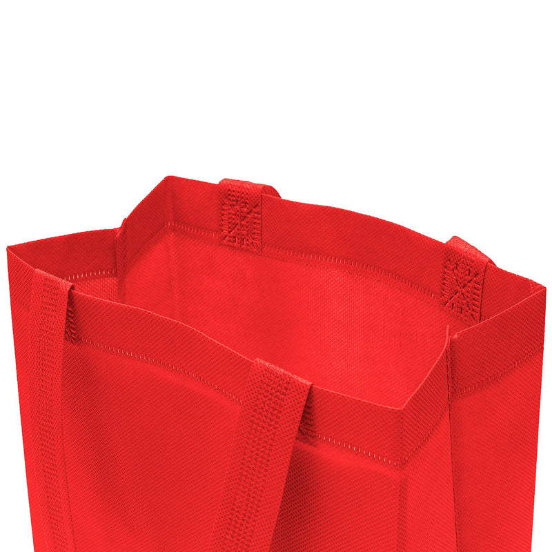 [Australia - AusPower] - Red Gift Bags - 12 Pack Totes with Handles, Reusable Cloth Fabric for Shopping, Gifts, Parties, Christmas, Valentines, Bulk 8x4x10 Inch (Packof 12) 