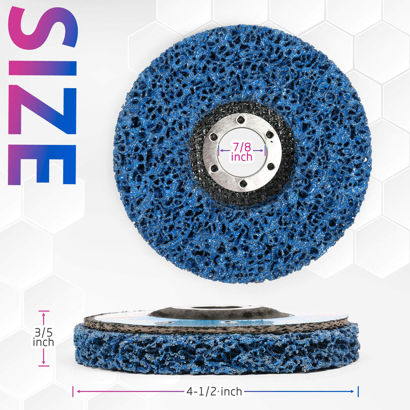 [Australia - AusPower] - LotFancy Stripping Disc, 6PCS 4 1/2” x 7/8” Quick Easy Strip and Clean Discs, Paint and Rust Remover Stripper for Angle Grinder, Silicon Carbide Abrasive Wheel for Wood Metal Fiberglass, Blue 