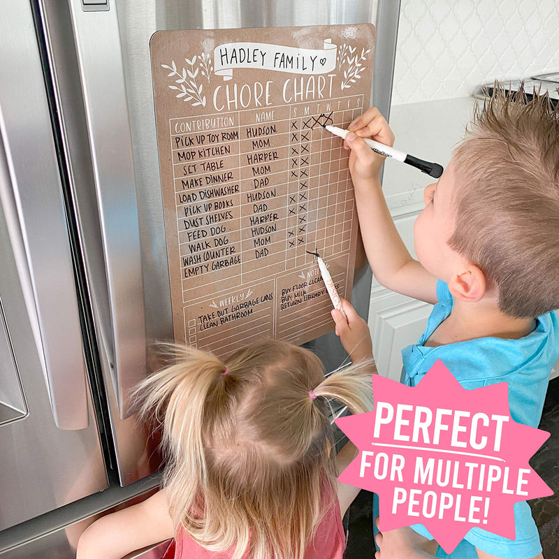 [Australia - AusPower] - Rustic Kraft Family Chore Chart for Adults, Magnetic Chore Chart for Teens, Kids Reward Chart for Toddlers at Home, Kids Chore Reward Chart System for Kids, My Magnetic Responsibility Chart for Kids 