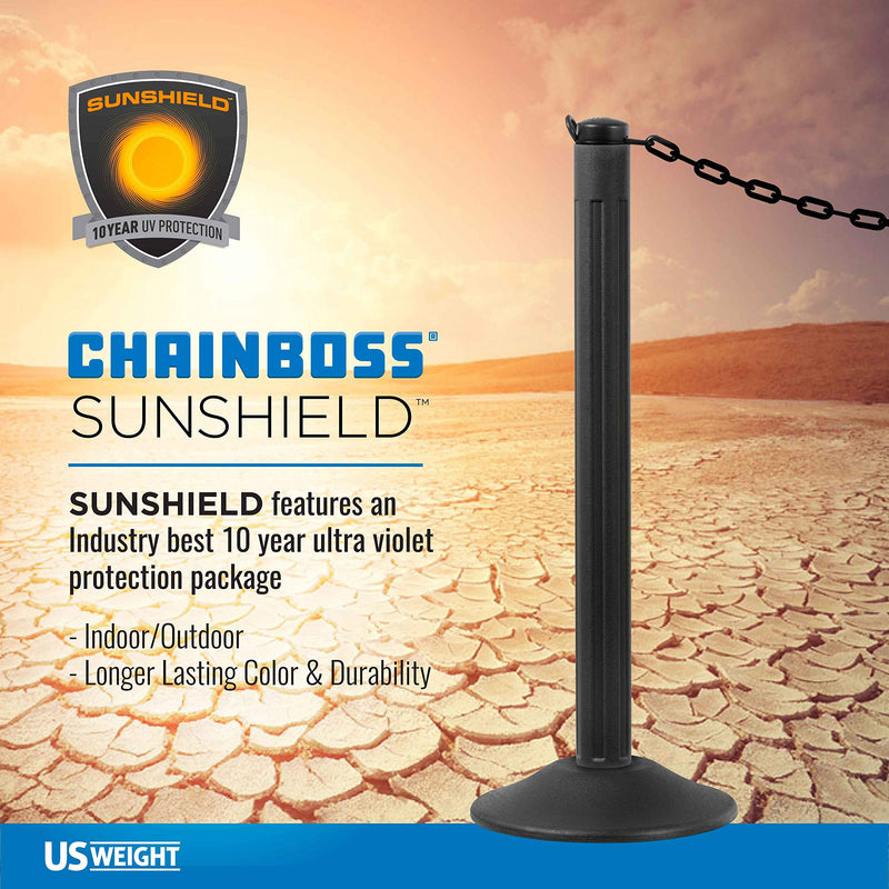 [Australia - AusPower] - US Weight (Made in USA) 2" x 10' Black Plastic Safety Chain ft. SunShield UV Resistant Technology 10 ft 