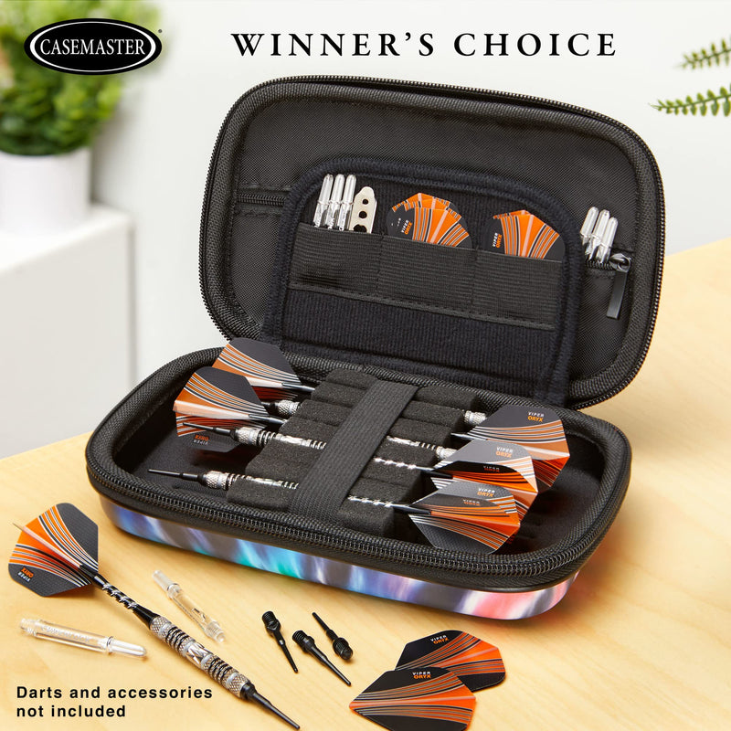 [Australia - AusPower] - Casemaster Sentinel 6 Dart Case, Holds Extra Accessories, Tips, Shafts and Flights, Compatible with Steel Tip and Soft Tip Darts, Impact & Water Resistant Tactech Shell, Tie Dye 