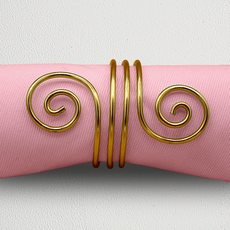 [Australia - AusPower] - Pomp Loop 'de Loop Napkin Rings 12 Pack (Gold) | Perfect for Dinner Parties, Weddings, & Events | Fits All Napkin Sizes Gold 