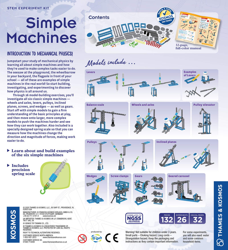 [Australia - AusPower] - Thames & Kosmos Simple Machines Science Experiment & Model Building Kit, Introduction to Mechanical Physics, Build 26 Models to Investigate The 6 Classic Simple Machines 