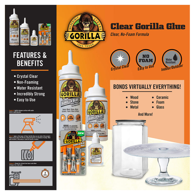 [Australia - AusPower] - Gorilla Clear Glue, 1.75 Ounce Bottle, Clear, (Pack of 1) 1 - Pack 