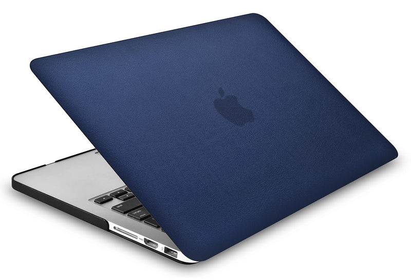 [Australia - AusPower] - KECC Compatible with MacBook Pro 15 inch Case Cover 2016-2019 Release A1990 A1707 with Touch Bar Protective Italian Leather Hard Shell(Navy Blue Leather) A1990/A1707 Mac Pro 15" 2019/18/17/16 Navy Blue Leather 