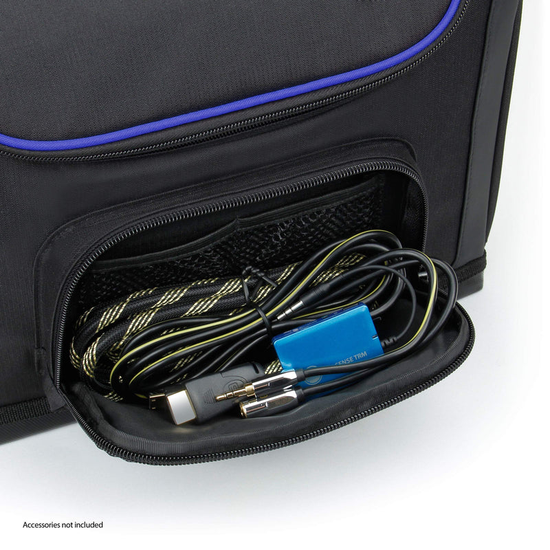 [Australia - AusPower] - USA GEAR Mini Projector Case S7 Pro Portable Projector Bag Carrying Case with Accessory Storage - Compatible with Small LED Projectors from Vankyo, DR. J, AuKing, PVO, DBPOWER, CiBest (Blue) Black and Blue 