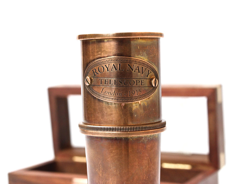[Australia - AusPower] - Vintage 1915 Retro Sailor Marine Telescope Copper Antique Royal Navy Gift Item 