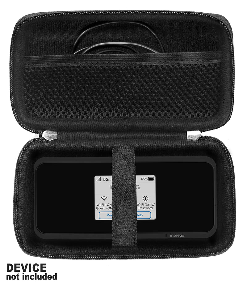 [Australia - AusPower] - CaseSack Case for Inseego MiFi M2100, M2000 Hotspot, Verizon Wireless Jetpack 8800L 4G LTE, Mesh Accessory Pocket, Detachable Wrist Strap (Black) Black 