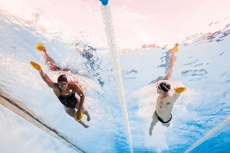 [Australia - AusPower] - FINIS Floating Agility Paddles Large for Swim Training, Yellow 