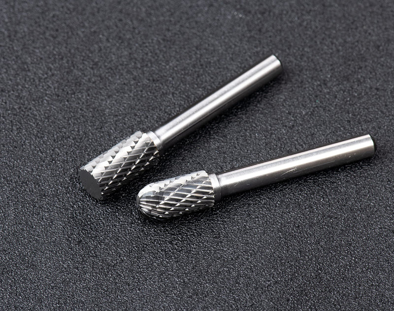 [Australia - AusPower] - YUFUTOL Carbide Burrs Set 10pcs Double Cut Solid Carbide Rotary Burr Set 1/4" Shank Die Grinder Bits for Steel,Metal Carving, Polishing,Engraving,Drilling 