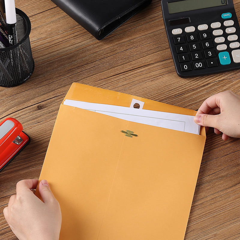 [Australia - AusPower] - Mr. Pen- Clasp Envelopes,18 Pack, 9x12, Brown Kraft, Letter Size Envelopes, Brown Envelopes, Document Envelope, Clasp Kraft Envelopes, Clasp and Gummed Closure Envelopes. 