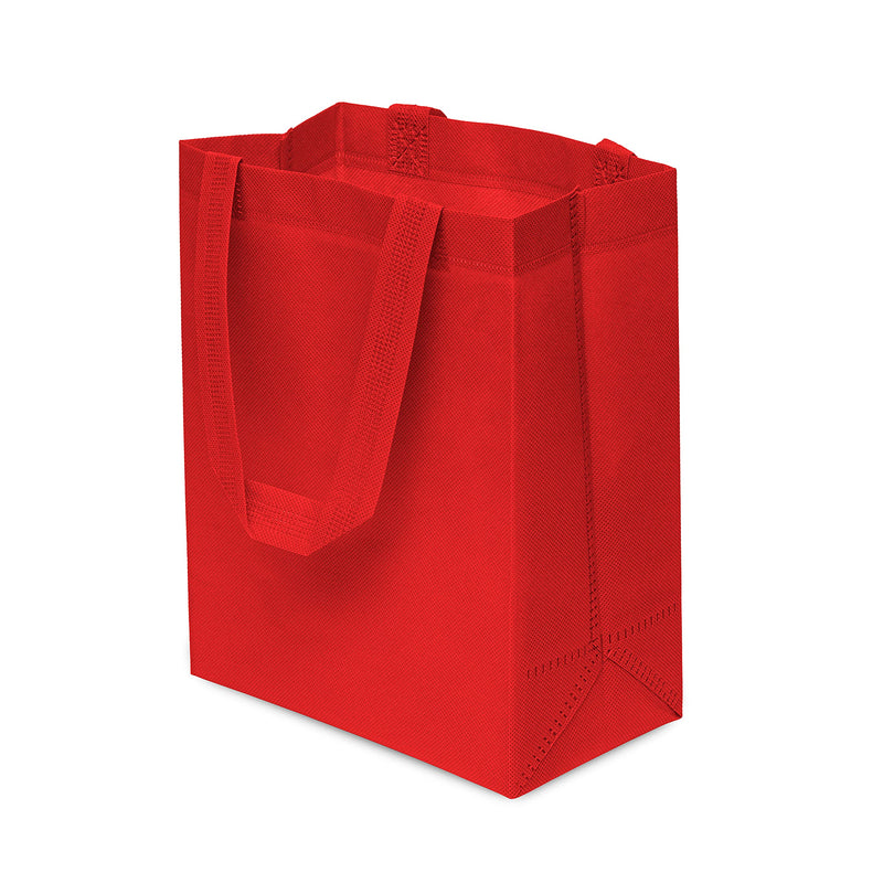 [Australia - AusPower] - Red Gift Bags - 12 Pack Totes with Handles, Reusable Cloth Fabric for Shopping, Gifts, Parties, Christmas, Valentines, Bulk 8x4x10 Inch (Packof 12) 