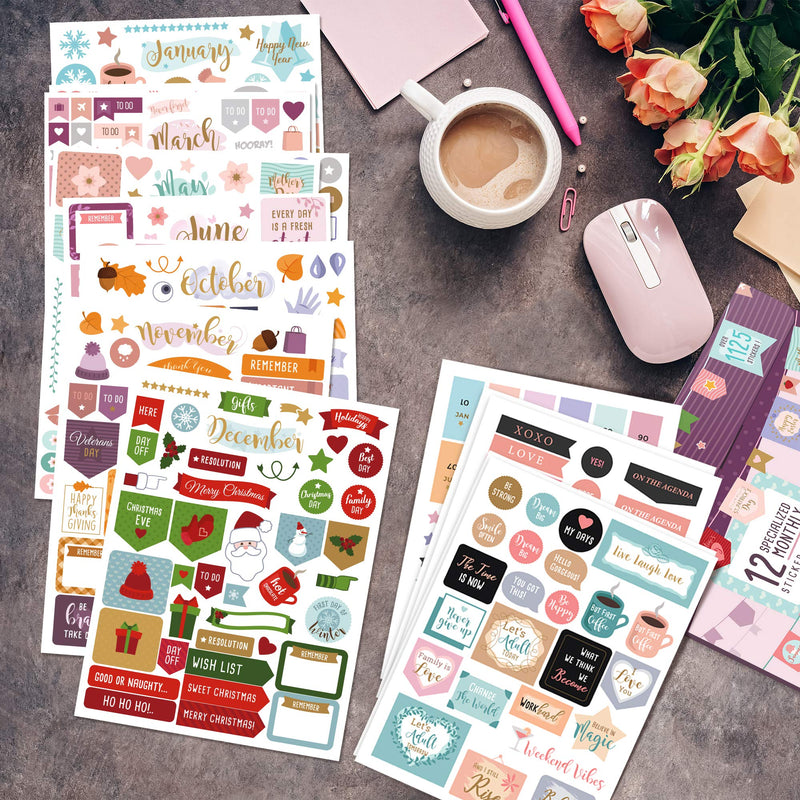 [Australia - AusPower] - Aesthetic Monthly Planner Stickers - 1100+ Beautiful Design Accessories Enhance and Simplify Your Planner, Journal and Calendar 
