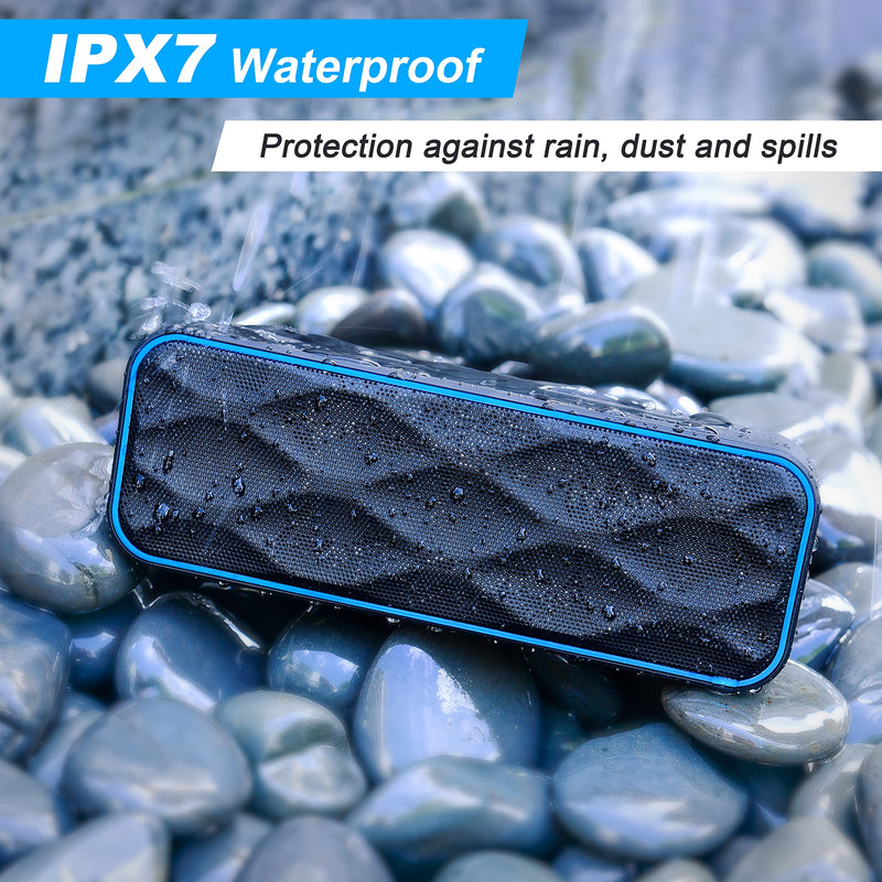 [Australia - AusPower] - 20W Waterproof Bluetooth Speaker, Portable Wireless Speakers with 28H Playtime, IPX7 Waterproof, Enhanced Bass, Bluetooth 5.0 Speaker for Shower Home Outdoors Travel 