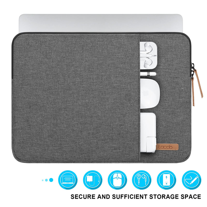 [Australia - AusPower] - Lacdo 360° Protective Laptop Sleeve Case for 15 inch New MacBook Air M2 2023 A2941, 15 inch MacBook Pro A1990 A1707, Dell XPS 15 Plus Computer Bag with Accessory Pouch, Water-Resistant, Dark Gray New MacBook Air 15 Inch 