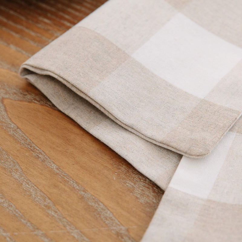 [Australia - AusPower] - Beige & White 2 Side Cotton Buffalo Check Farmhouse Placemats Set of 4 Heat Resistant Dining Table Place Mats for Kitchen Table, 12 x 18 inches Plaids Beige&white Rectangular Placemats 12" x 18" 